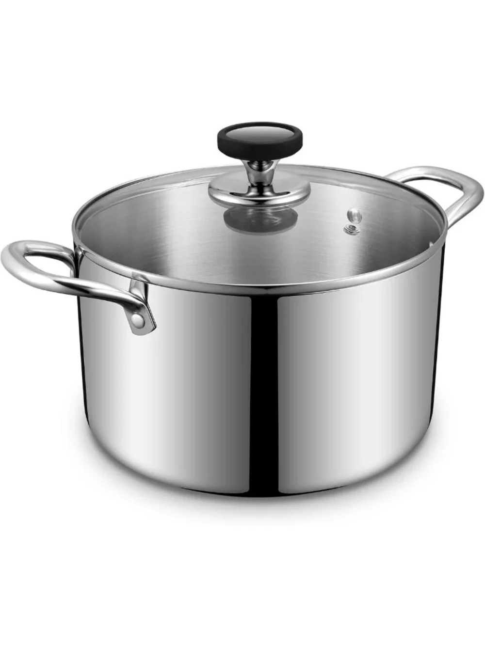 6.5 Quart Tri-Ply Stainless Steel Stock Pot - Heavy Duty Induction Cookware